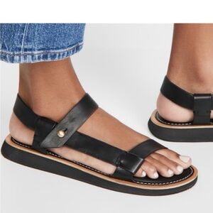 Rag & Bone Parker Strappy Sandals in Black Leather - Like New - 8
